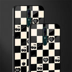 black cherries check pattern glass case for oppo a9 image-2