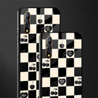 black cherries check pattern glass case for vivo z1x image-2