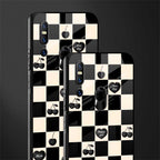 black cherries check pattern glass case for vivo v15 image-2