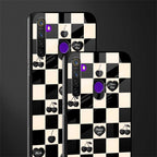 black cherries check pattern glass case for realme 5 image-2