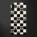 black cherries check pattern glass case for samsung galaxy a50s image
