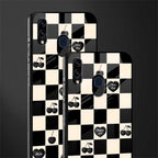 black cherries check pattern glass case for samsung galaxy m10s image-2