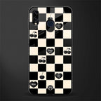 black cherries check pattern glass case for samsung galaxy m10s image