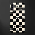 black cherries check pattern glass case for samsung galaxy a70 image