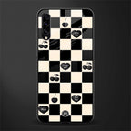 black cherries check pattern glass case for samsung galaxy a70 image