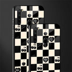 black cherries check pattern glass case for redmi note 8 image-2