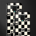 black cherries check pattern glass case for redmi note 9 pro image-2