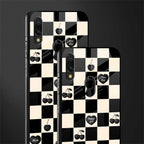 black cherries check pattern glass case for redmi note 7 pro image-2