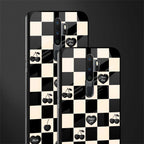 black cherries check pattern glass case for oppo a9 2020 image-2