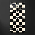 black cherries check pattern glass case for oppo a12 image
