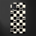 black cherries check pattern back phone cover | glass case for vivo y73