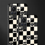 black cherries check pattern glass case for vivo x60 pro image-2