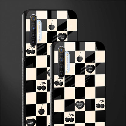 black cherries check pattern glass case for realme x2 image-2