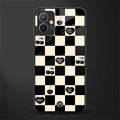 black cherries check pattern glass case for vivo t1 5g image