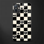 black cherries check pattern glass case for vivo y75 5g image