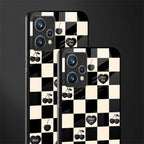 black cherries check pattern glass case for realme 9 pro plus 5g image-2
