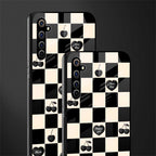 black cherries check pattern glass case for realme x50 pro image-2