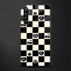 black cherries check pattern glass case for realme x50 pro image