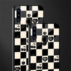 black cherries check pattern glass case for samsung galaxy a20s image-2