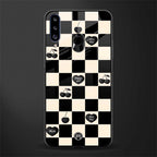 black cherries check pattern glass case for samsung galaxy a20s image