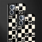 black cherries check pattern glass case for oneplus nord ce 2 5g image-2