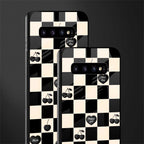 black cherries check pattern glass case for samsung galaxy s10 image-2