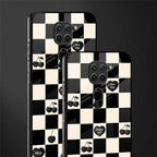 black cherries check pattern glass case for redmi note 9 image-2