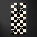 black cherries check pattern glass case for redmi note 9 image