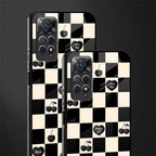black cherries check pattern glass case for redmi note 11 pro image-2
