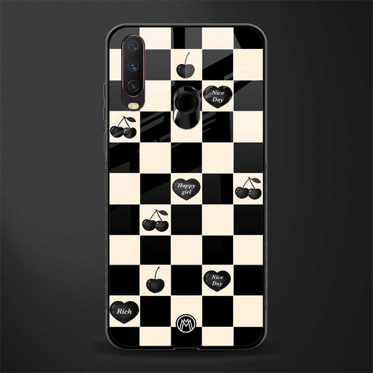 black cherries check pattern glass case for vivo y15 image