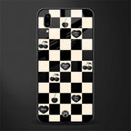 black cherries check pattern glass case for vivo v11 pro image