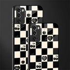 black cherries check pattern glass case for samsung galaxy note 20 image-2