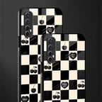 black cherries check pattern glass case for realme 7 image-2