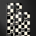 black cherries check pattern glass case for redmi 9 prime image-2