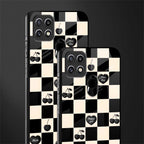 black cherries check pattern glass case for oppo a15 image-2