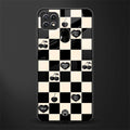 black cherries check pattern glass case for oppo a15 image