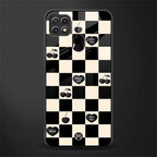 black cherries check pattern glass case for oppo a15 image