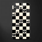 black cherries check pattern glass case for redmi 9i image