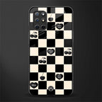 black cherries check pattern glass case for oneplus 8t image