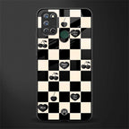 black cherries check pattern glass case for realme 7i image
