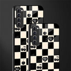 black cherries check pattern glass case for oppo reno 4 pro image-2
