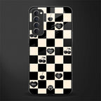 black cherries check pattern glass case for oppo reno 4 pro image