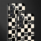 black cherries check pattern glass case for vivo v20 se image-2