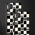 black cherries check pattern glass case for redmi 9c image-2