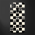 black cherries check pattern glass case for poco c31 image