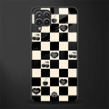 black cherries check pattern glass case for samsung galaxy a12 image