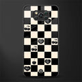 black cherries check pattern glass case for poco x3 image