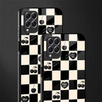 black cherries check pattern glass case for samsung galaxy f62 image-2