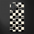 black cherries check pattern glass case for redmi note 10 image