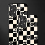 black cherries check pattern glass case for samsung galaxy a52s 5g image-2